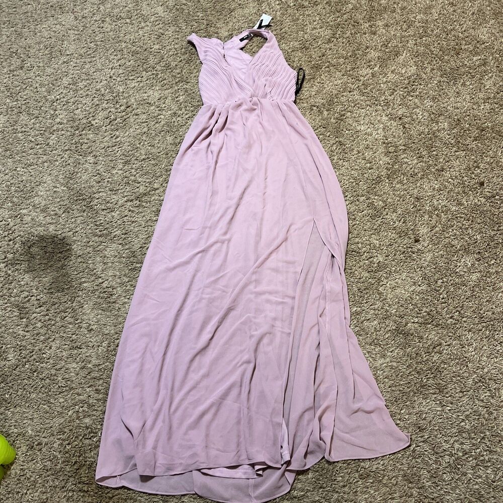TFNC Pink Maxi Dress New Mink Size UK18/US14 NWT Bridesmaid Prom Pleats